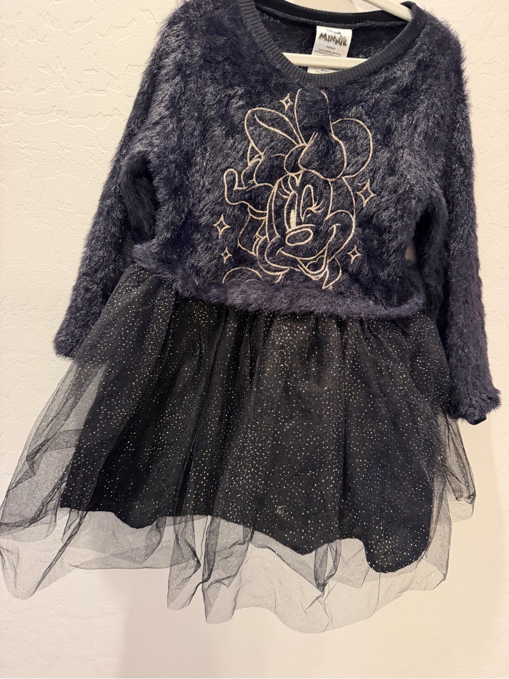 Disney Black Fuzzy Minnie Tulle Dress